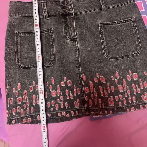 AUTHENTIC VINTAGE CHANEL PINK PURPLE ICONIC TOP & MATCHING DENIM SKIRT 36-38 - Picture 10 of 16